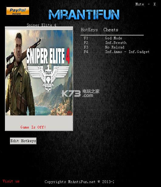 ѻӢ4޸MrAntiFun-SniperElite4Ϸ